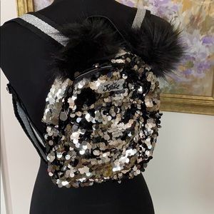 Justice Silver sequined backpack.